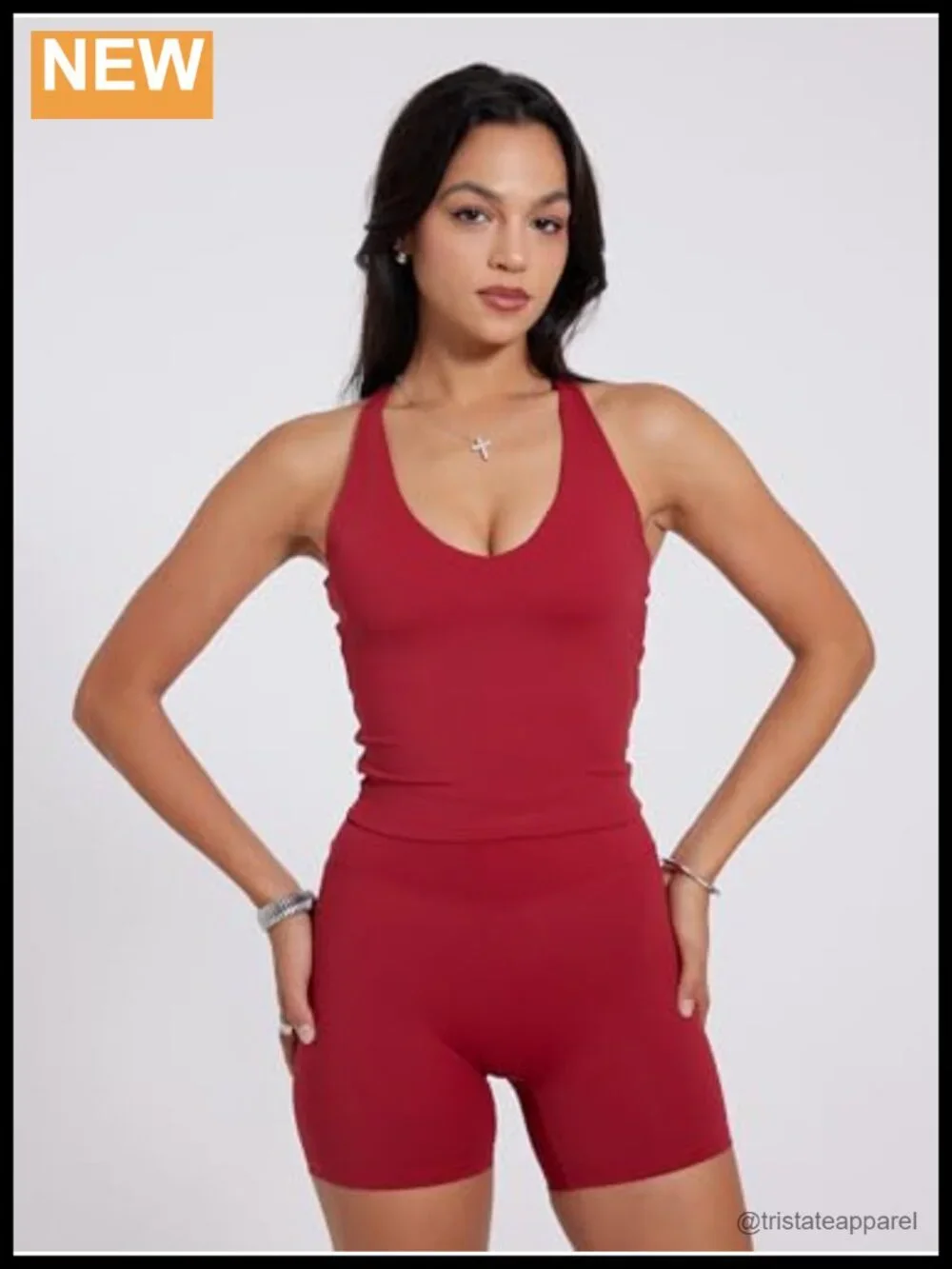 Padded Longline Sports Bra with Racerback, Removable Pads, Light Support